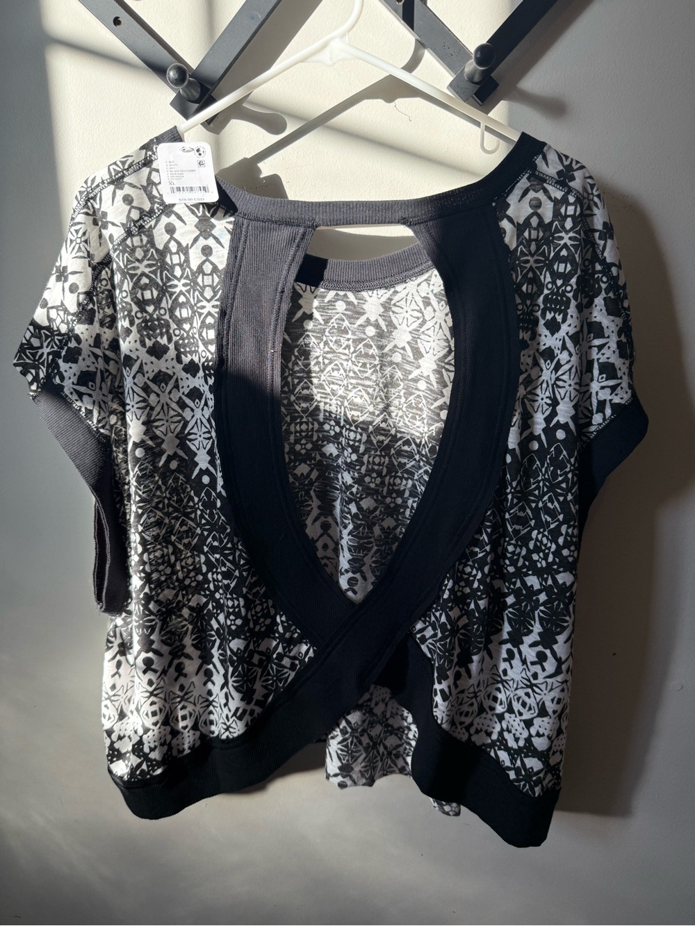 FP Movement by Free People Black and White Geometric Pullover - Picture 4 of 4